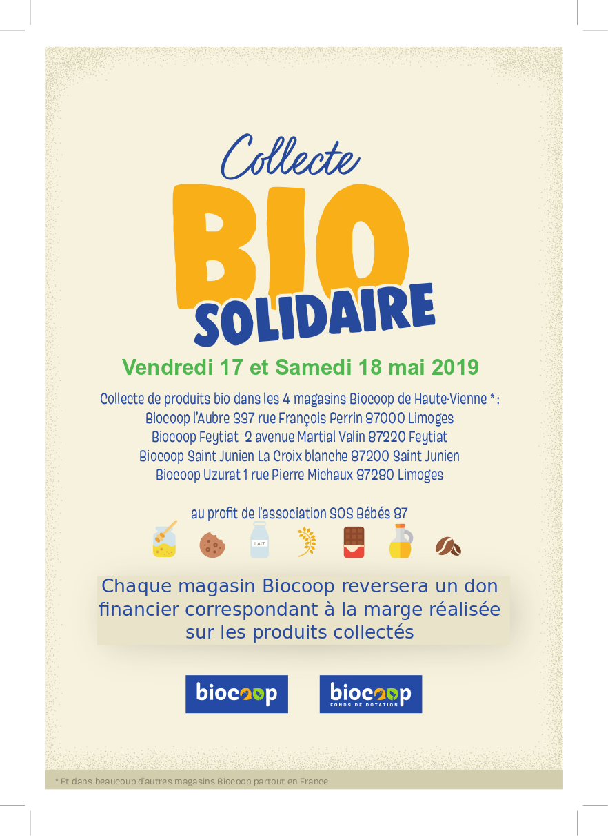 Collecte Bio Solidaire au profit de l'Epicerie Solidaire de Bagnols s/Cèze Collecte Bio Solidaire au profit de l'Epicerie Solidaire de Bagnols s/Cèze